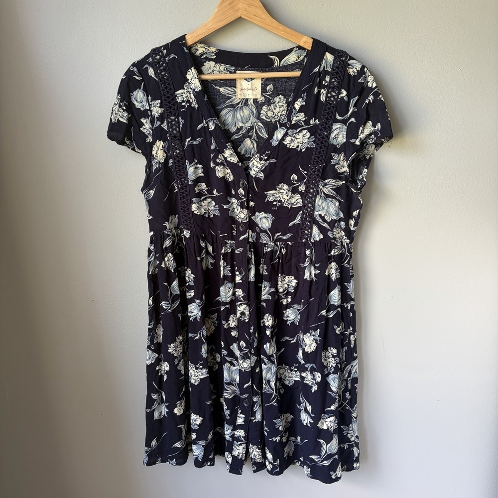 Wild Blue Sadie Robertson Blue Floral Dress Women's Size Small